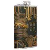 Geek Out Nerd PCB Sinaasappel Electronic Circuit B Heupfles (Rechts)