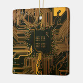 Geek Out Nerd PCB Sinaasappel Electronic Circuit B Keramisch Ornament (Links)