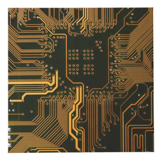 Geek Out Nerd PCB Sinaasappel Electronic Circuit B Kubus (Voorkant)