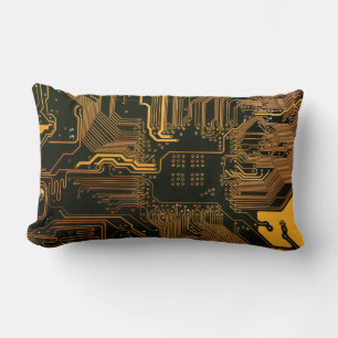 Geek Out Nerd PCB Sinaasappel Electronic Circuit B Kussen
