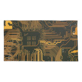 Geek Out Nerd PCB Sinaasappel Electronic Circuit B Kussensloop (Achterkant)