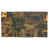 Geek Out Nerd PCB Sinaasappel Electronic Circuit B Kussensloop (Voorkant-Links)