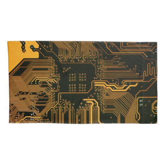 Geek Out Nerd PCB Sinaasappel Electronic Circuit B Kussensloop (Achterkant-Rechts)