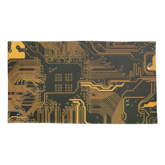 Geek Out Nerd PCB Sinaasappel Electronic Circuit B Kussensloop (Achterkant-Links)
