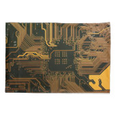 Geek Out Nerd PCB Sinaasappel Electronic Circuit B Kussensloop (Achterkant-Links)