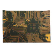Geek Out Nerd PCB Sinaasappel Electronic Circuit B Kussensloop (Achterkant-Rechts)