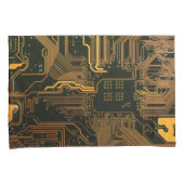 Geek Out Nerd PCB Sinaasappel Electronic Circuit B Kussensloop (Voorkant-Rechts)