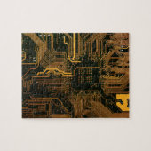 Geek Out Nerd PCB Sinaasappel Electronic Circuit B Legpuzzel (Horizontaal)