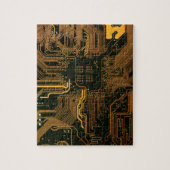 Geek Out Nerd PCB Sinaasappel Electronic Circuit B Legpuzzel (Verticaal)