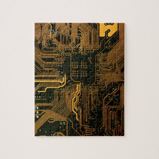 Geek Out Nerd PCB Sinaasappel Electronic Circuit B Legpuzzel (Verticaal)