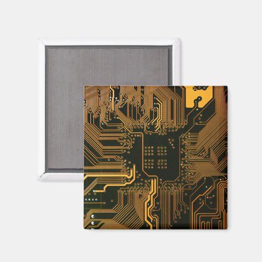 Geek Out Nerd PCB Sinaasappel Electronic Circuit B Magneet (Voorkant / Achterkant)