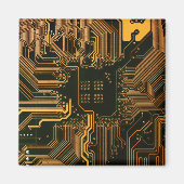 Geek Out Nerd PCB Sinaasappel Electronic Circuit B Magneet (Voorkant)