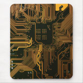 Geek Out Nerd PCB Sinaasappel Electronic Circuit B Muismat (Voorkant)