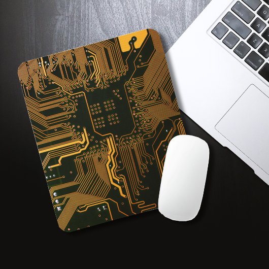 Geek Out Nerd PCB Sinaasappel Electronic Circuit B Muismat