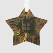 Geek Out Nerd PCB Sinaasappel Electronic Circuit B Ornament (achterkant)