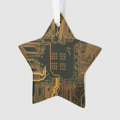 Geek Out Nerd PCB Sinaasappel Electronic Circuit B Ornament (voorkant)