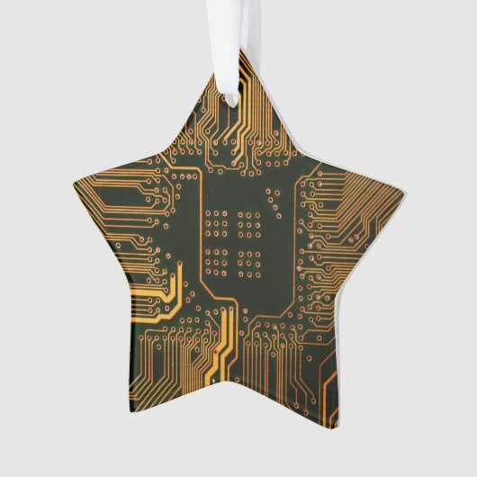 Geek Out Nerd PCB Sinaasappel Electronic Circuit B Ornament (voorkant)