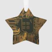Geek Out Nerd PCB Sinaasappel Electronic Circuit B Ornament (voorkant)