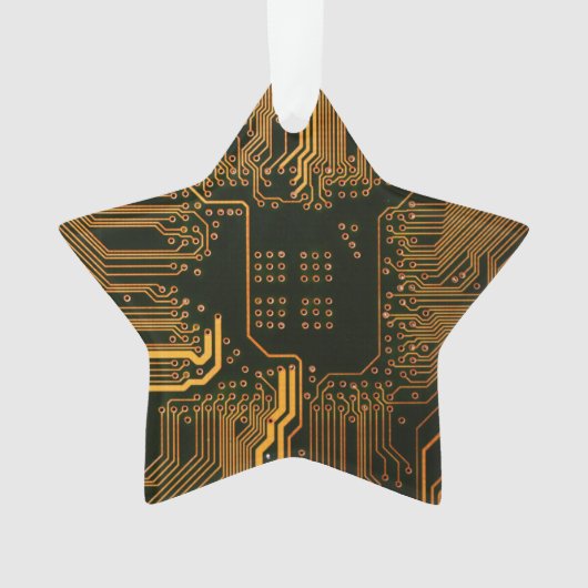Geek Out Nerd PCB Sinaasappel Electronic Circuit B Ornament (voorkant)
