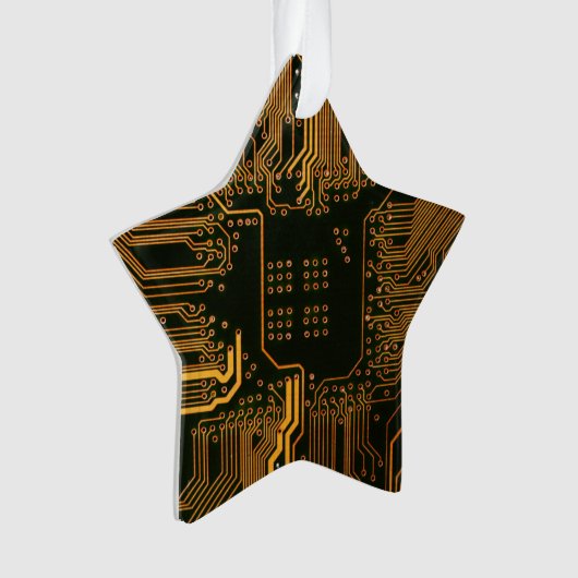 Geek Out Nerd PCB Sinaasappel Electronic Circuit B Ornament (voorkant)