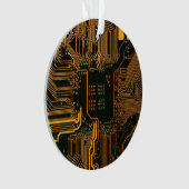 Geek Out Nerd PCB Sinaasappel Electronic Circuit B Ornament (voorkant)