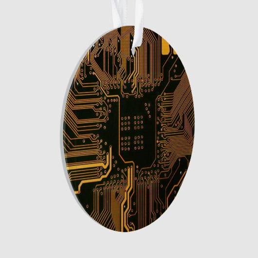 Geek Out Nerd PCB Sinaasappel Electronic Circuit B Ornament (voorkant)