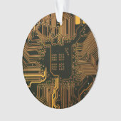 Geek Out Nerd PCB Sinaasappel Electronic Circuit B Ornament (voorkant)
