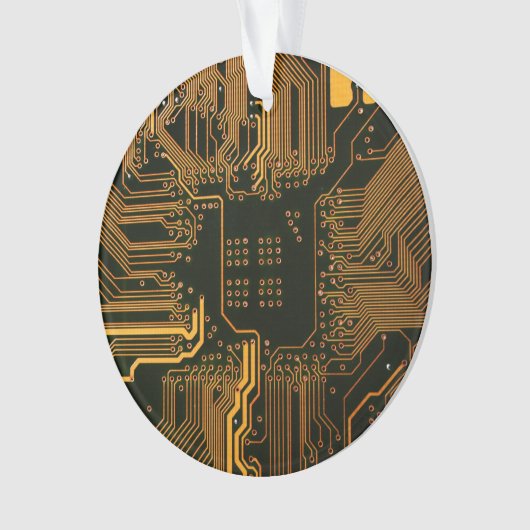 Geek Out Nerd PCB Sinaasappel Electronic Circuit B Ornament (voorkant)
