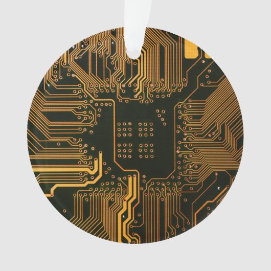 Geek Out Nerd PCB Sinaasappel Electronic Circuit B Ornament (voorkant)
