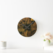 Geek Out Nerd PCB Sinaasappel Electronic Circuit B Ronde Klok (Huis)