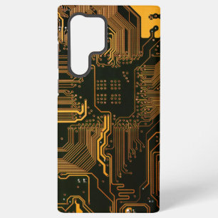 Geek Out Nerd PCB Sinaasappel Electronic Circuit B Samsung Galaxy Hoesje