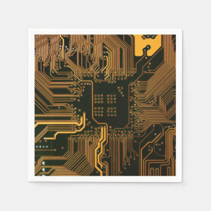 Geek Out Nerd PCB Sinaasappel Electronic Circuit B Servet