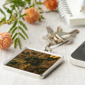 Geek Out Nerd PCB Sinaasappel Electronic Circuit B Sleutelhanger (Zijkant)