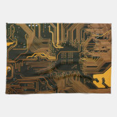 Geek Out Nerd PCB Sinaasappel Electronic Circuit B Theedoek (Horizontaal)