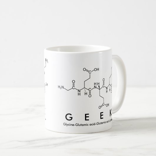 Geek peptide woord mok (Voorkant rechts)