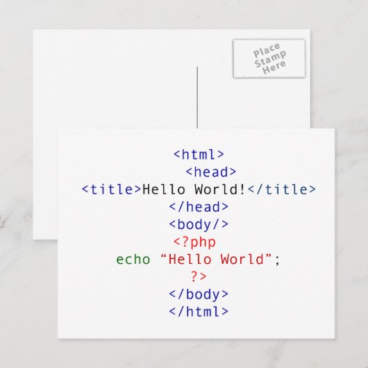 Geek php Greeting Briefkaart (Voorkant / Achterkant)