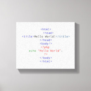 Geek php Greeting Canvas Afdruk