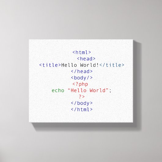 Geek php Greeting Canvas Afdruk (Voorkant)