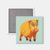 Geek Pig Funny Boar Wild Animal Magneet (Voorkant / Achterkant)