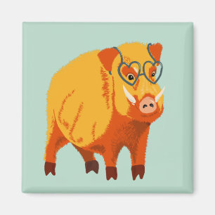 Geek Pig Funny Boar Wild Animal Magneet