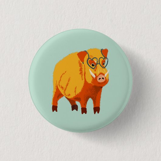 Geek Pig Funny Nerdy Ronde Button 3,2 Cm (Voorkant)
