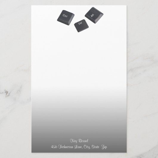 Geek Reboot Computer Keys grijs verloop Briefpapier (Voorkant)