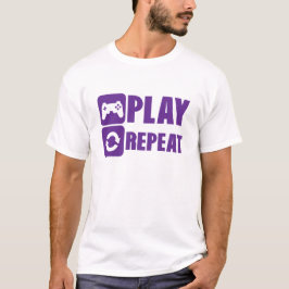 geek repeat play gaming many t-shirt