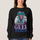 Geek Rex T-Rex Dinosaur Funny Scientists Shirt Che (Voorkant)
