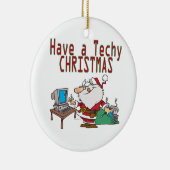 geek santa , een techno - kerstcomputer keramisch ornament (Rechts)