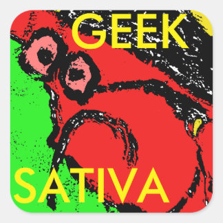 GEEK SATIVA VIERKANTE STICKER