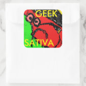 GEEK SATIVA VIERKANTE STICKER (Tas)