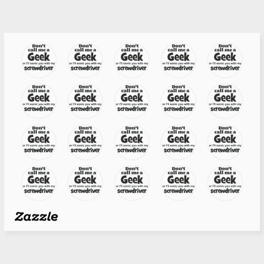 Geek schroevedraaier bf ronde sticker (Vel)