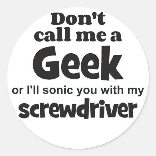 Geek schroevedraaier bf ronde sticker (Voorkant)