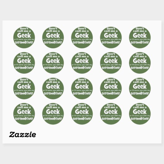 Geek schroevendraaier wf ronde sticker (Vel)
